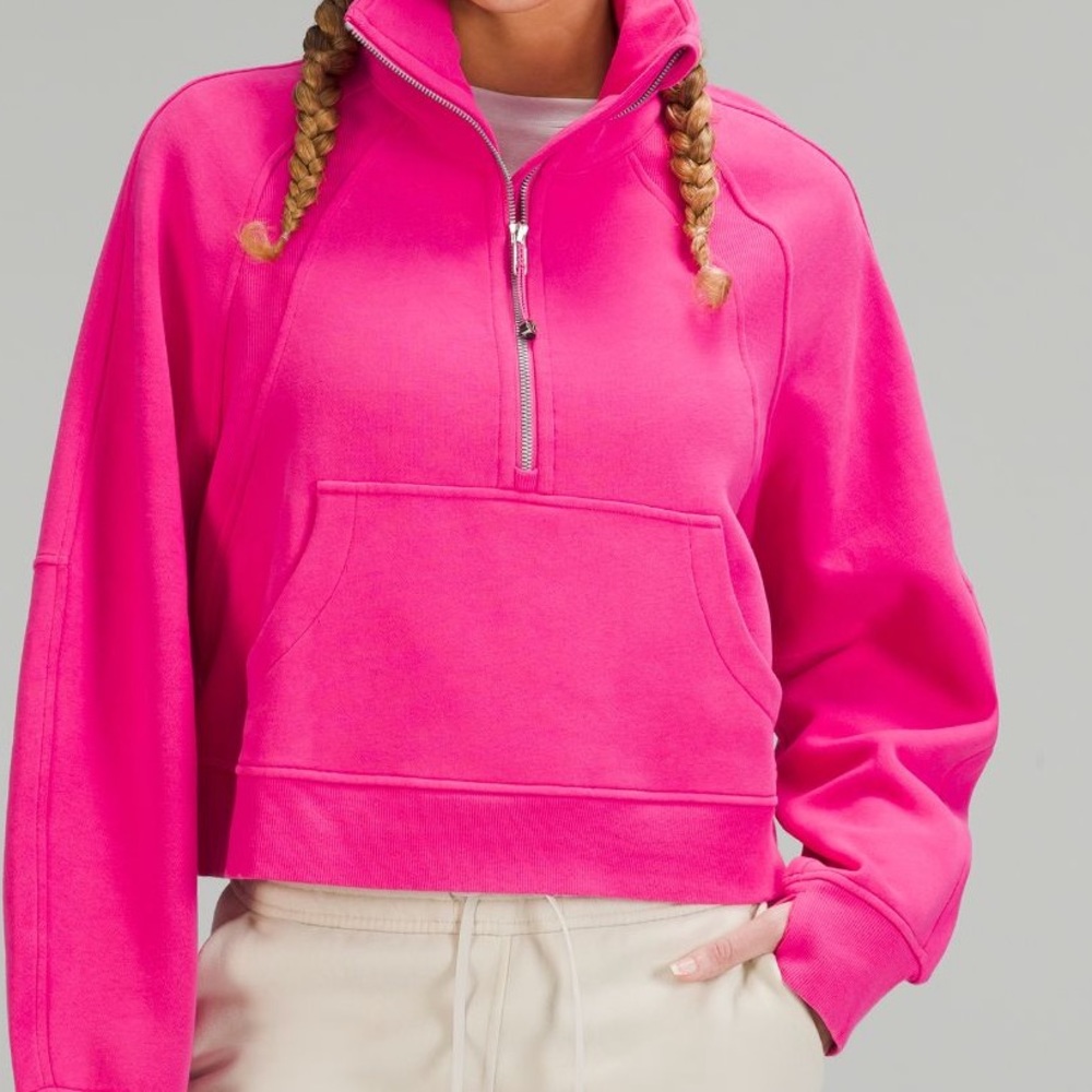 lululemon Scuba Oversized Funnel Neck Half Zip Sonic Pink Size XL/XXL